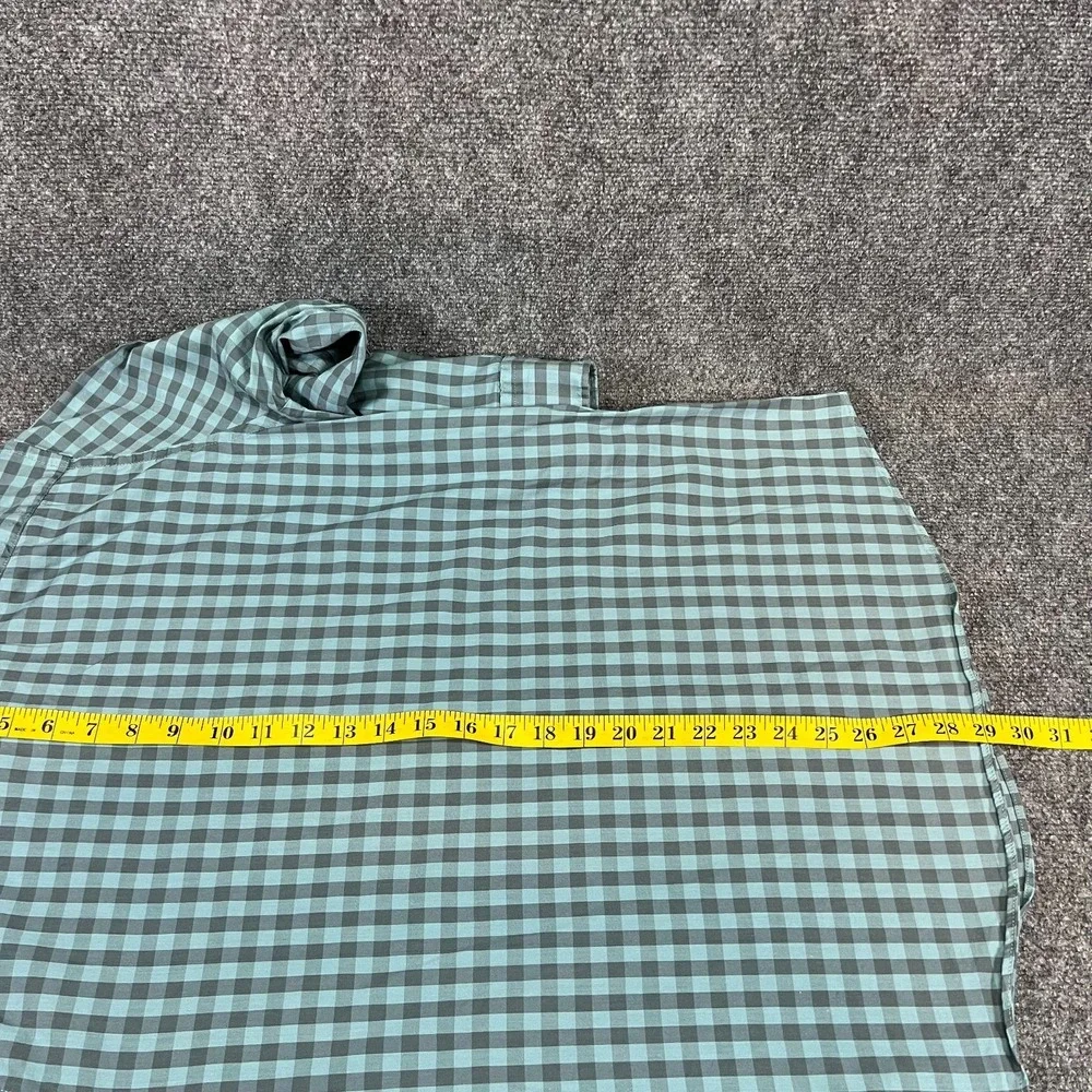 Faherty Brand Men's Supima Stretch LS Blue Teal Check Gingham Button Up Shirt M - Picture 14 of 15